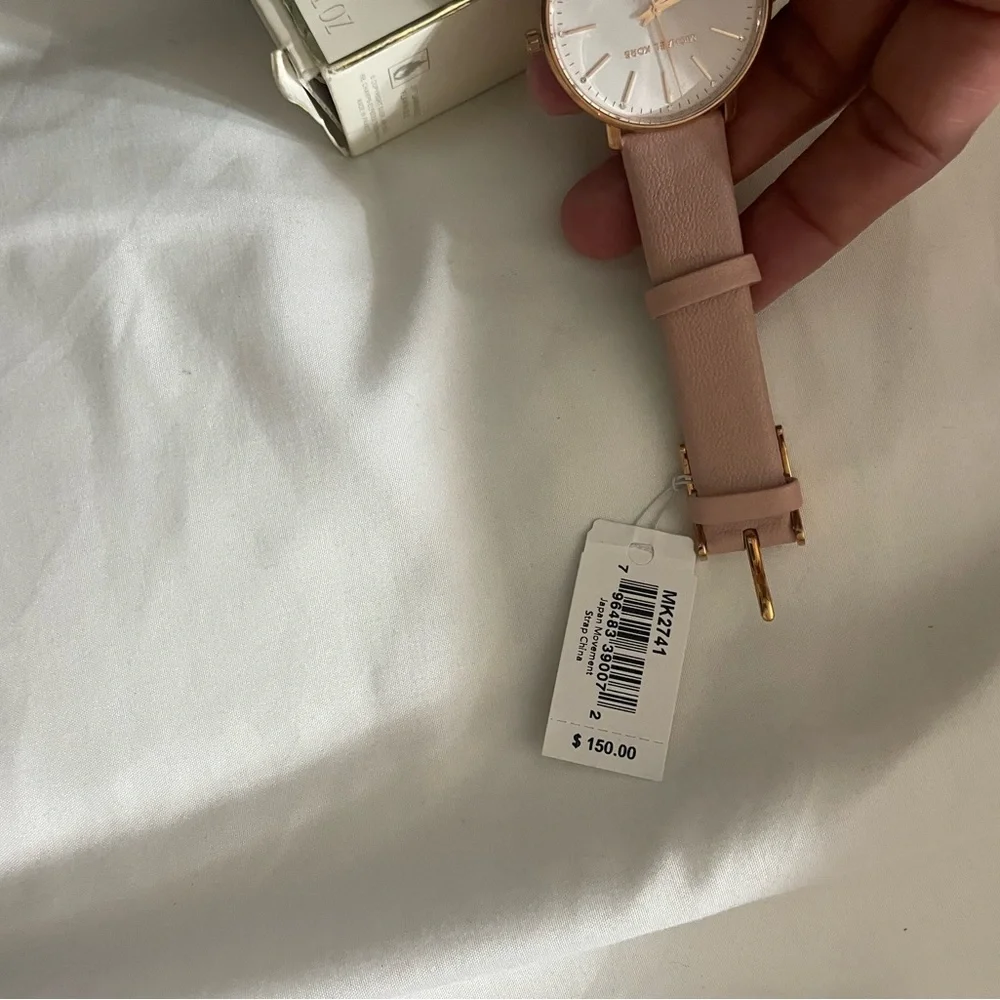 MICHAEL KORS Pyper Rose Gold-Tone Leather Watch‎